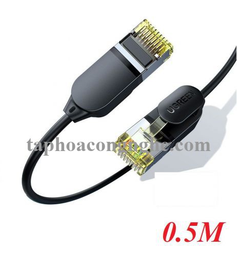 Ugreen 80414 0.5M 10Gbps màu đen cáp mạng CAT7 siêu mỏng nhỏ 0.38mm NW149 30080414